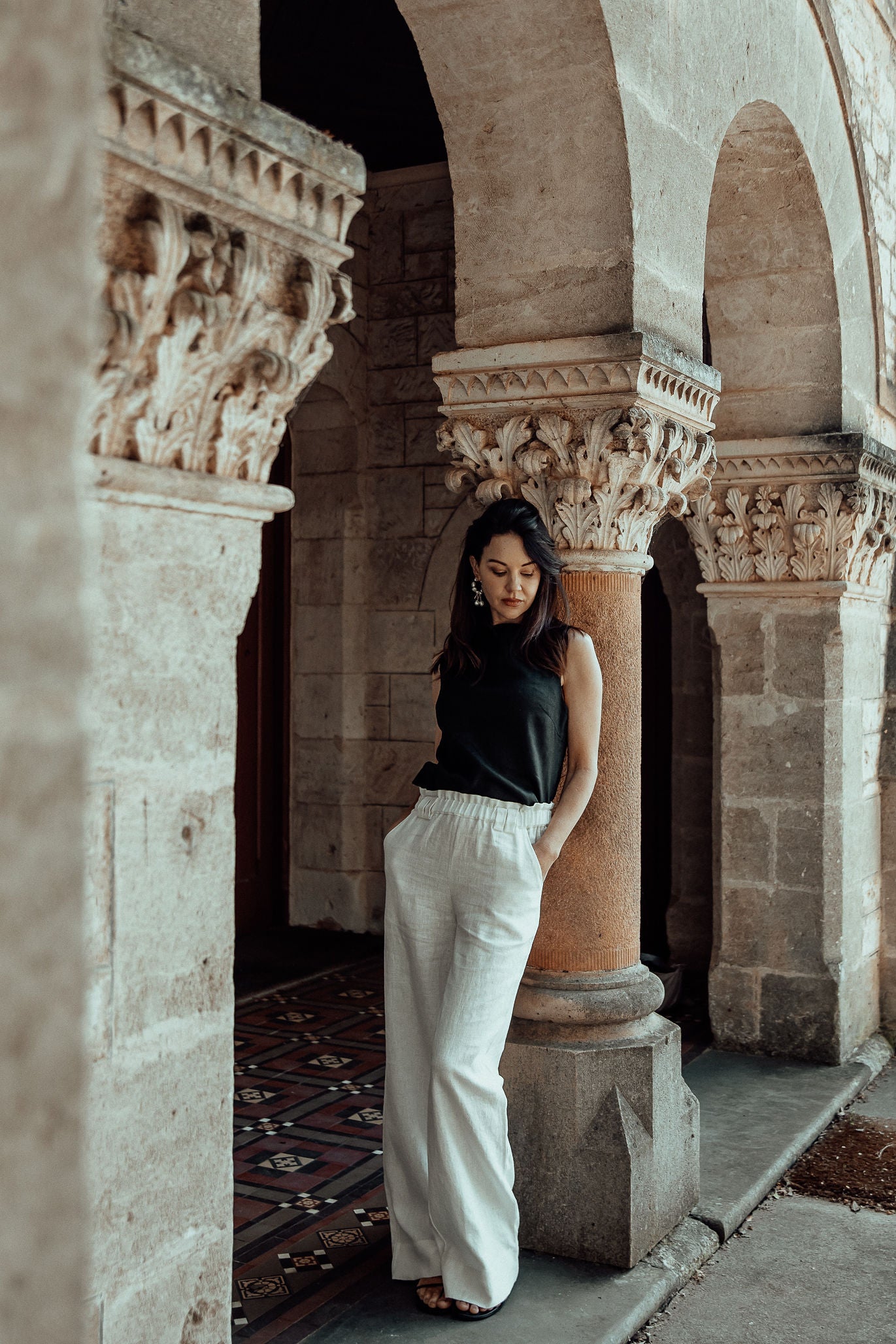 Sleeveless Boatneck Top