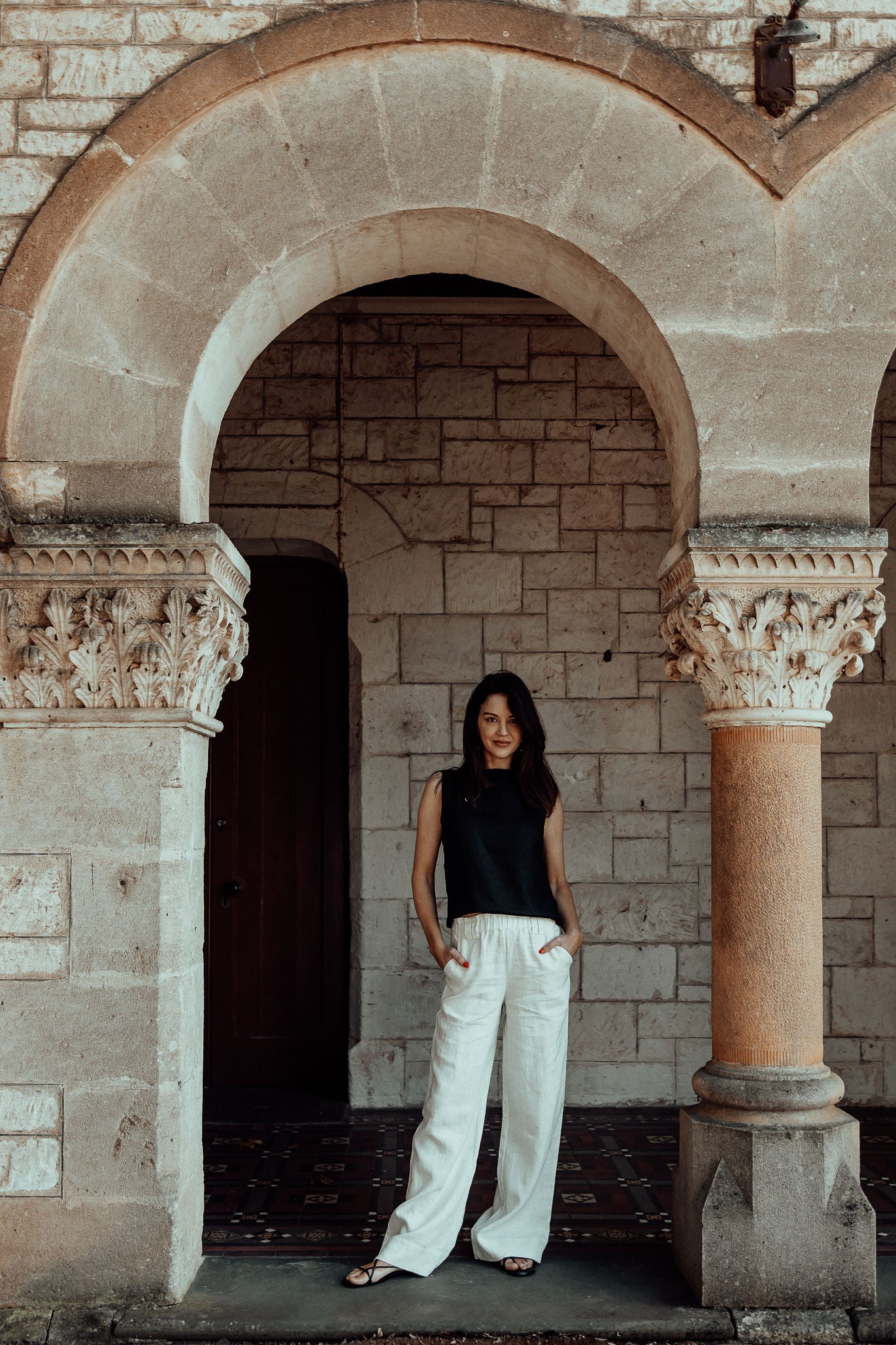 Sleeveless Boatneck Top