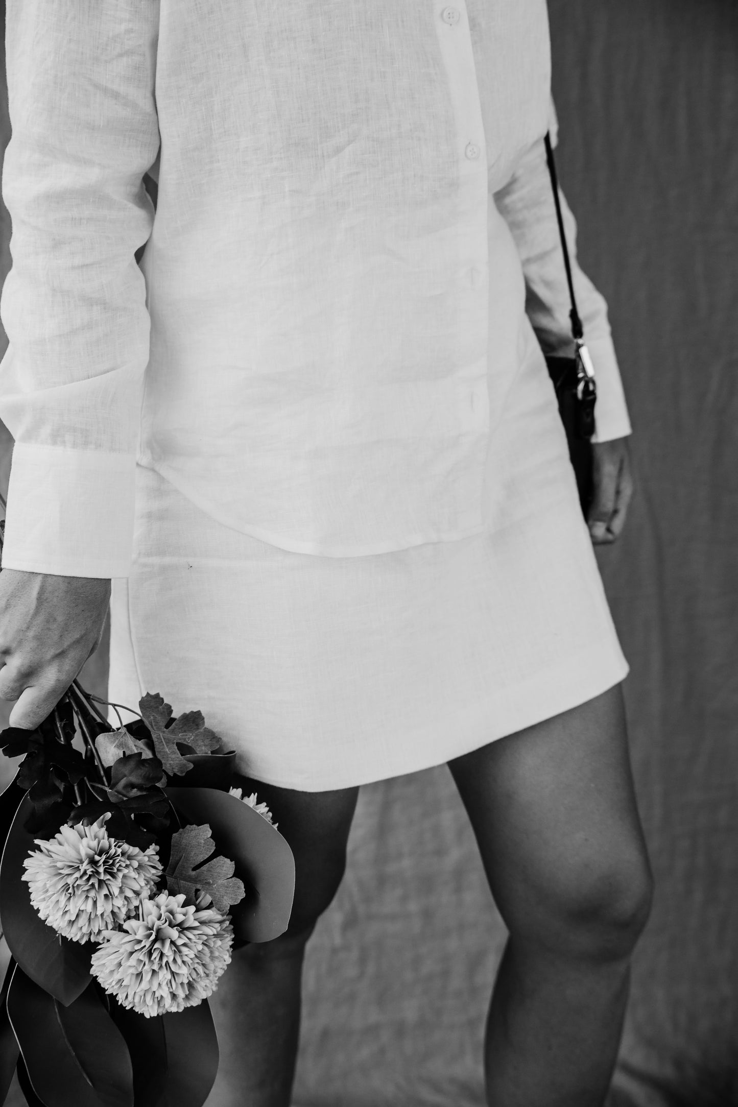 White linen skirt