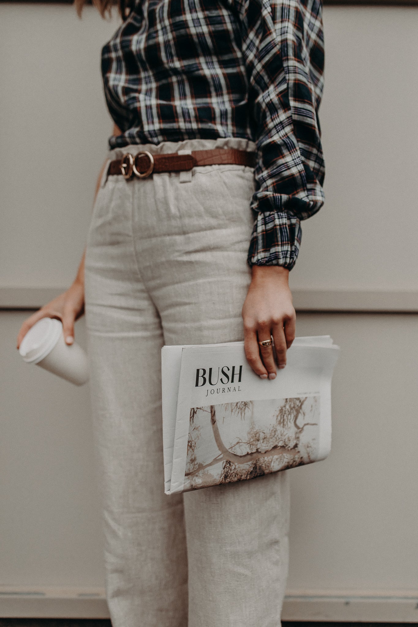 Plaid One Shoulder Top